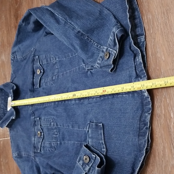 (12) Talbots Jean Jacket Denim Coastal Cowgirl Farmhouse Western Trendy Grunge - Picture 3 of 9